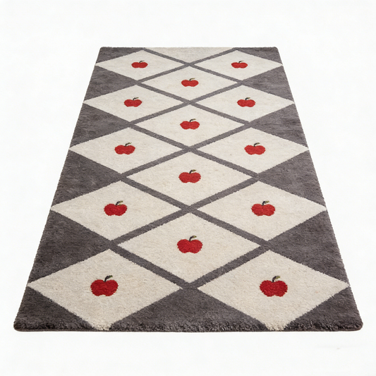 Apple Diamond Check Area Rug