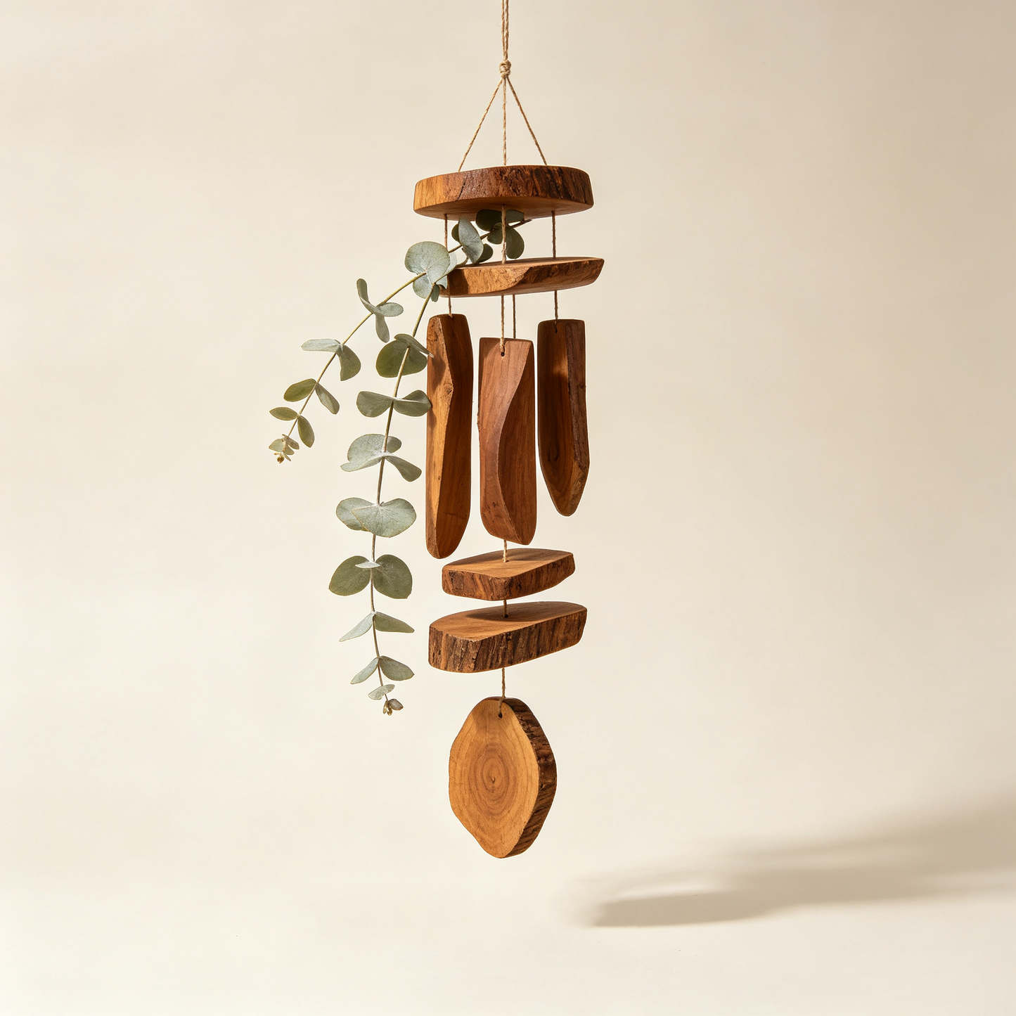Natural Wood Eucalyptus Wind Chime