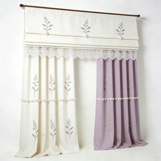 Lavender Embroidery Curtain