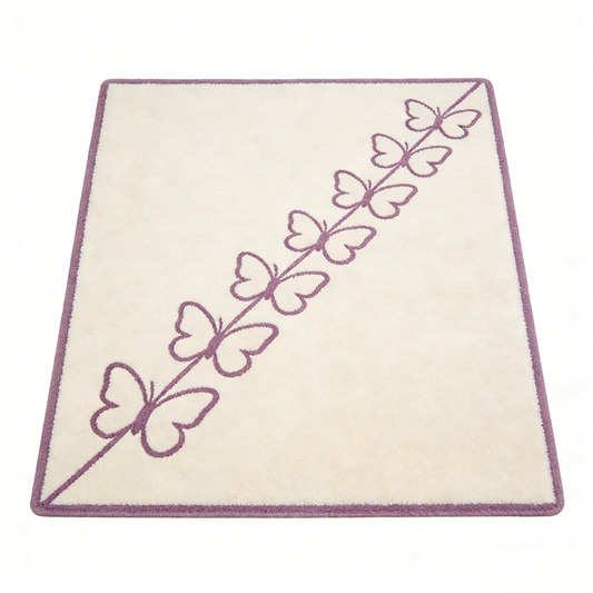 Purple Butterfly Square Rug