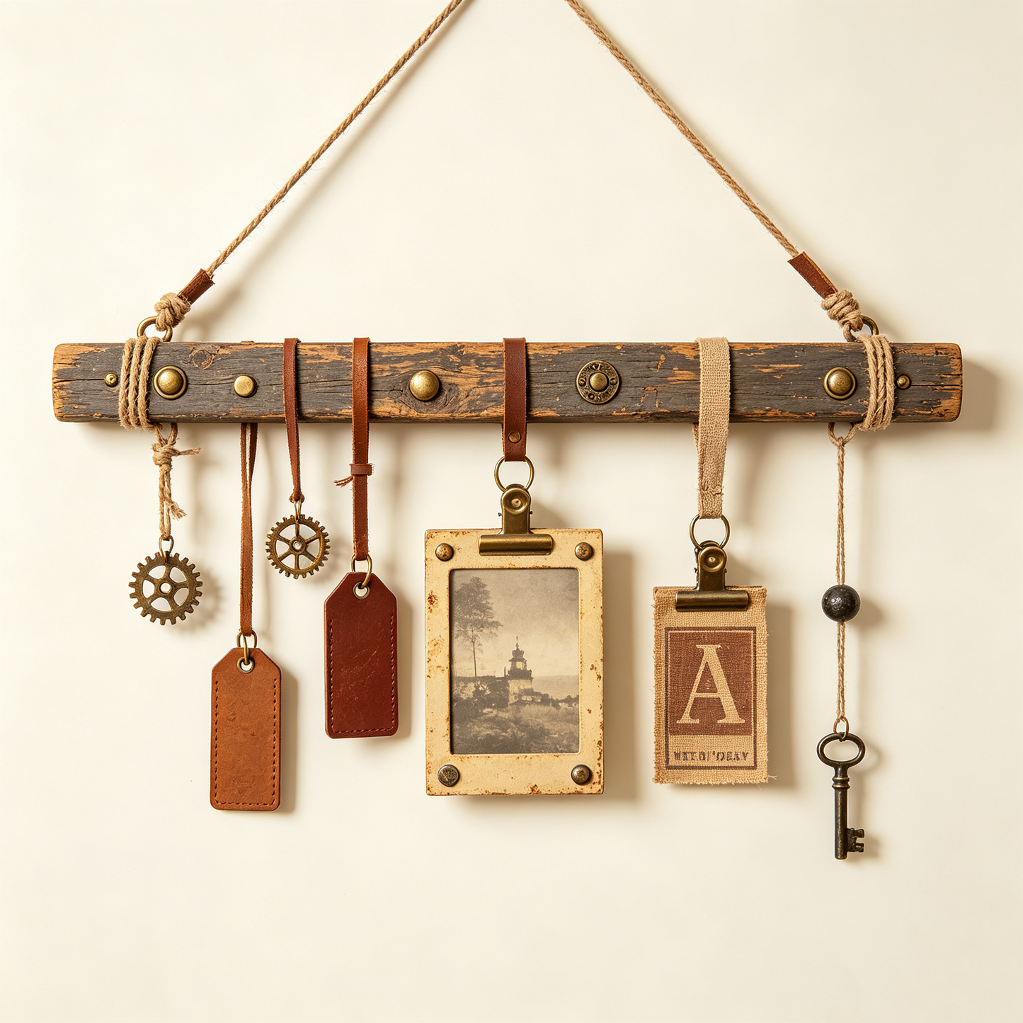 Vintage Industrial Photo Clip Wall Hanging