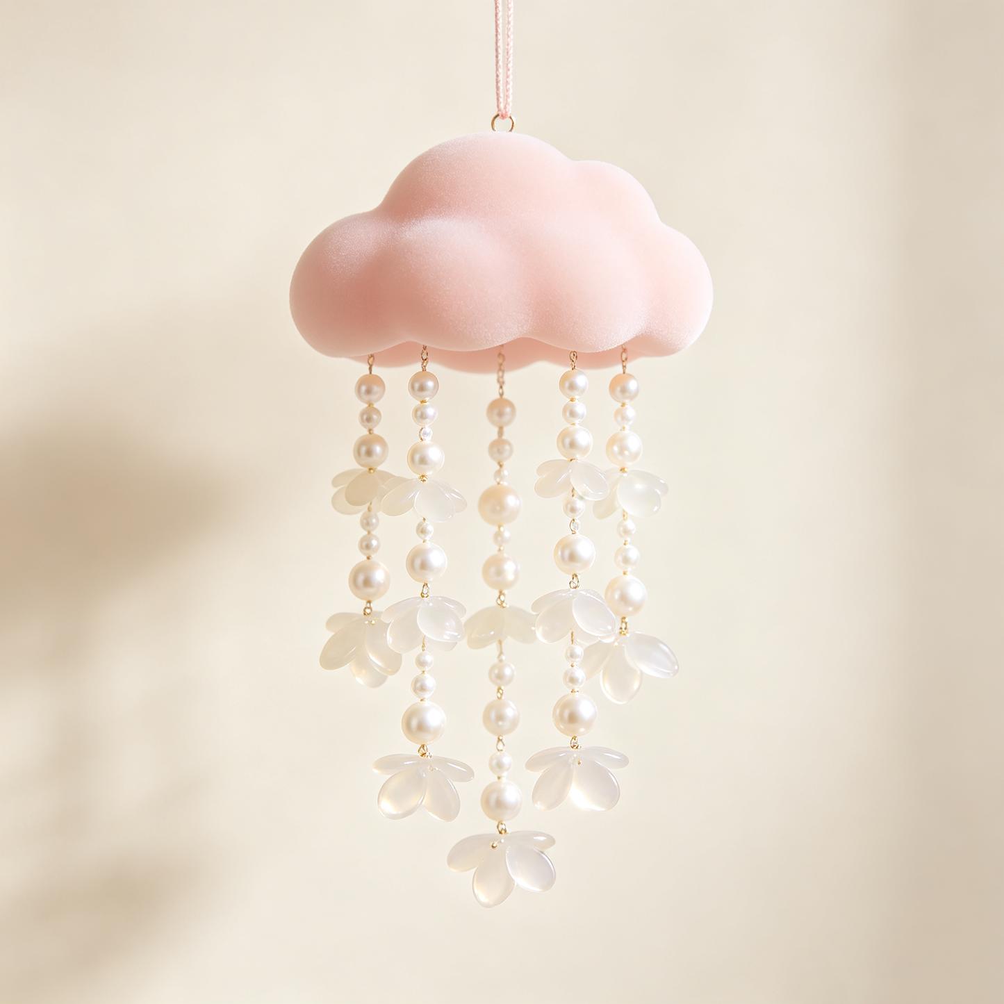 Pink Cloud Pearl Petal Wind Chime