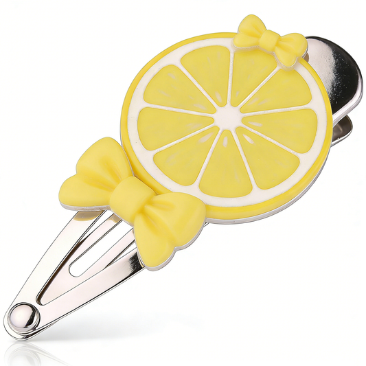 Lemon Slice Bow Hair Clip