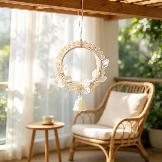 Woven Shell White Bell Wind Chime