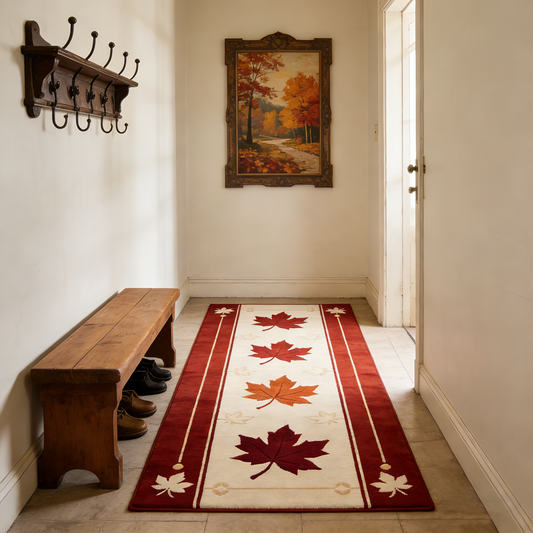 Vintage Maple Border Runner Rug