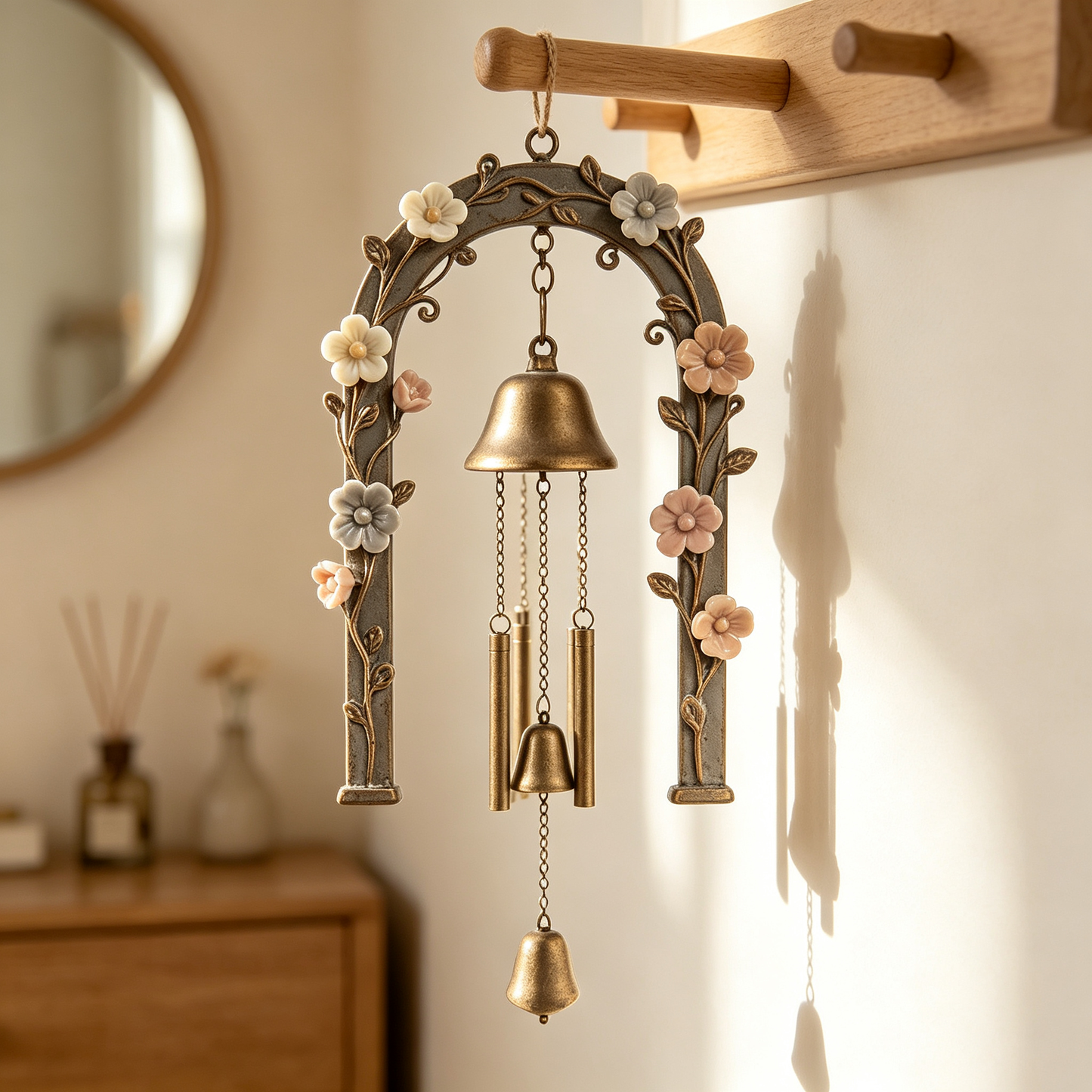 Vintage Arch Floral Bell Wind Chime