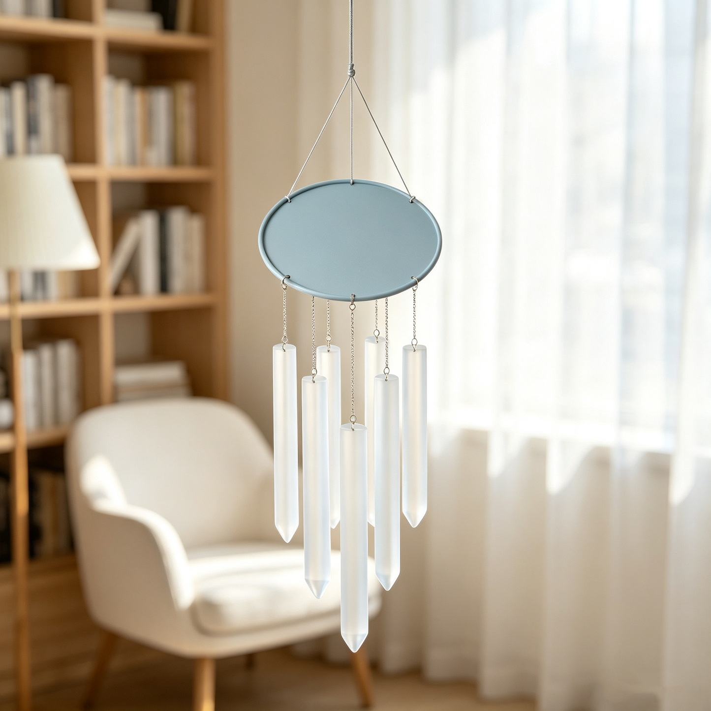 Light Blue Crystal Prism Wind Chime