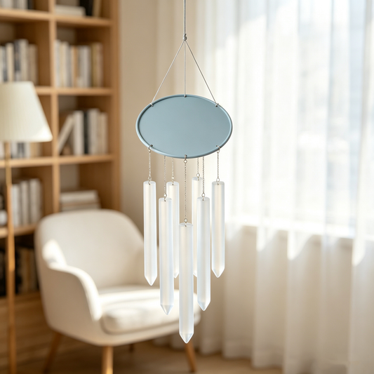 Light Blue Crystal Prism Wind Chime