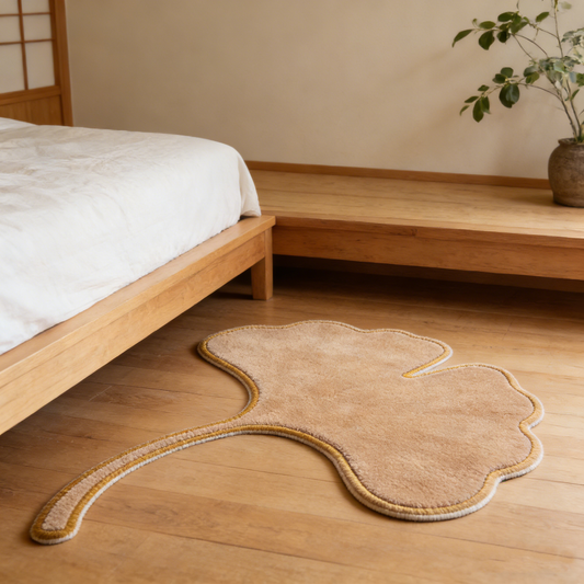 Ginkgo Leaf Shaped Accent Rug