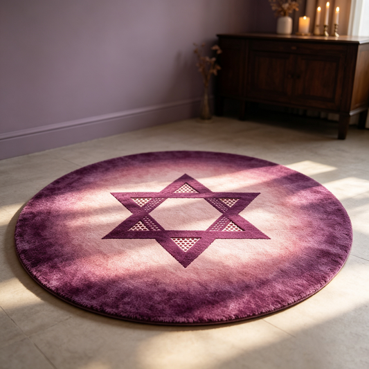Purple Gradient Hexagram Round Rug