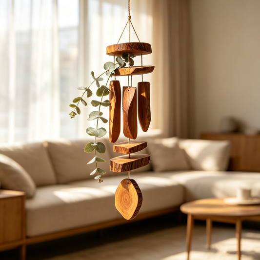 Natural Wood Eucalyptus Wind Chime