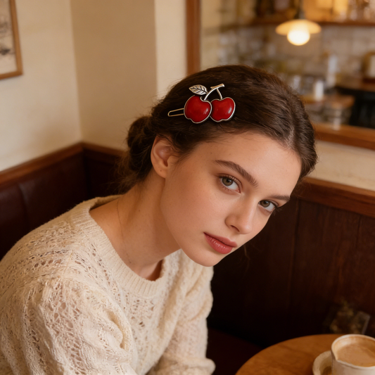 Cherry Apple Hair Clip