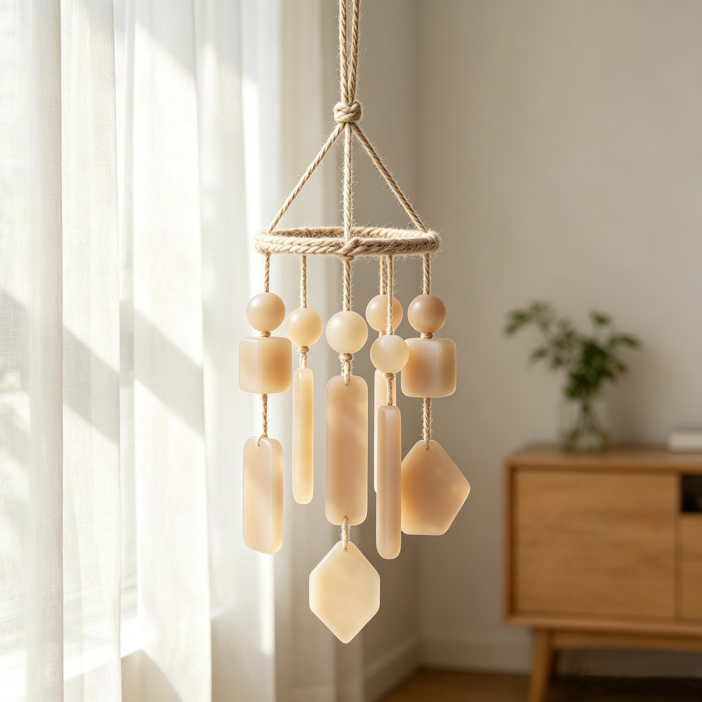 Cream Geometric Wind Chime