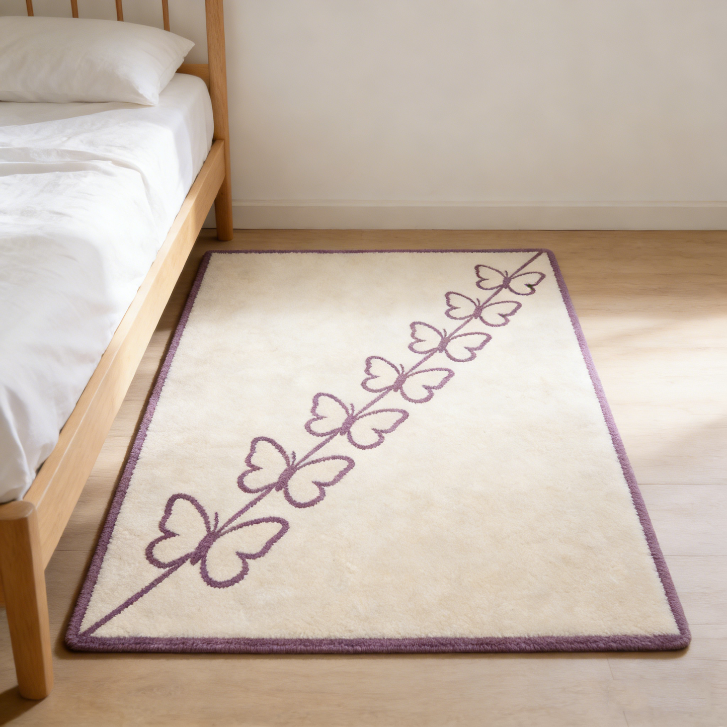 Purple Butterfly Square Rug
