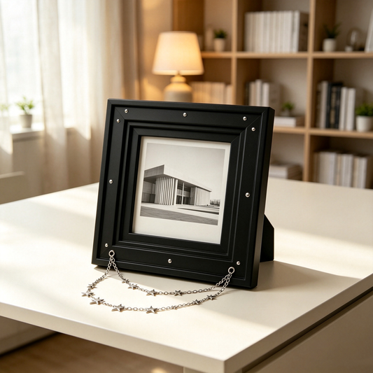 Black Gothic Star Chain Table Photo Frame