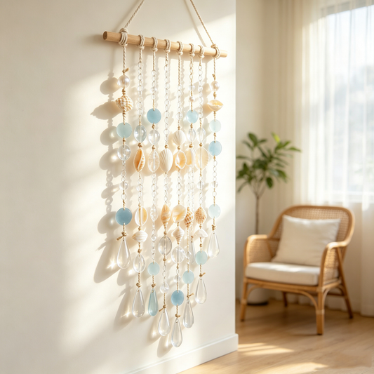 Ocean Blue Shell Crystal Wall Hanging