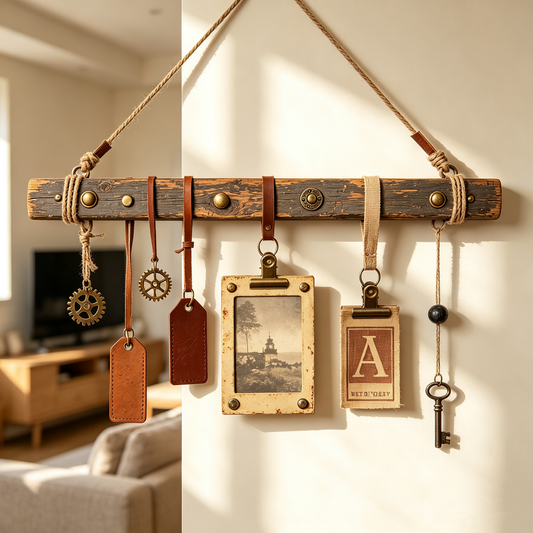 Vintage Industrial Photo Clip Wall Hanging