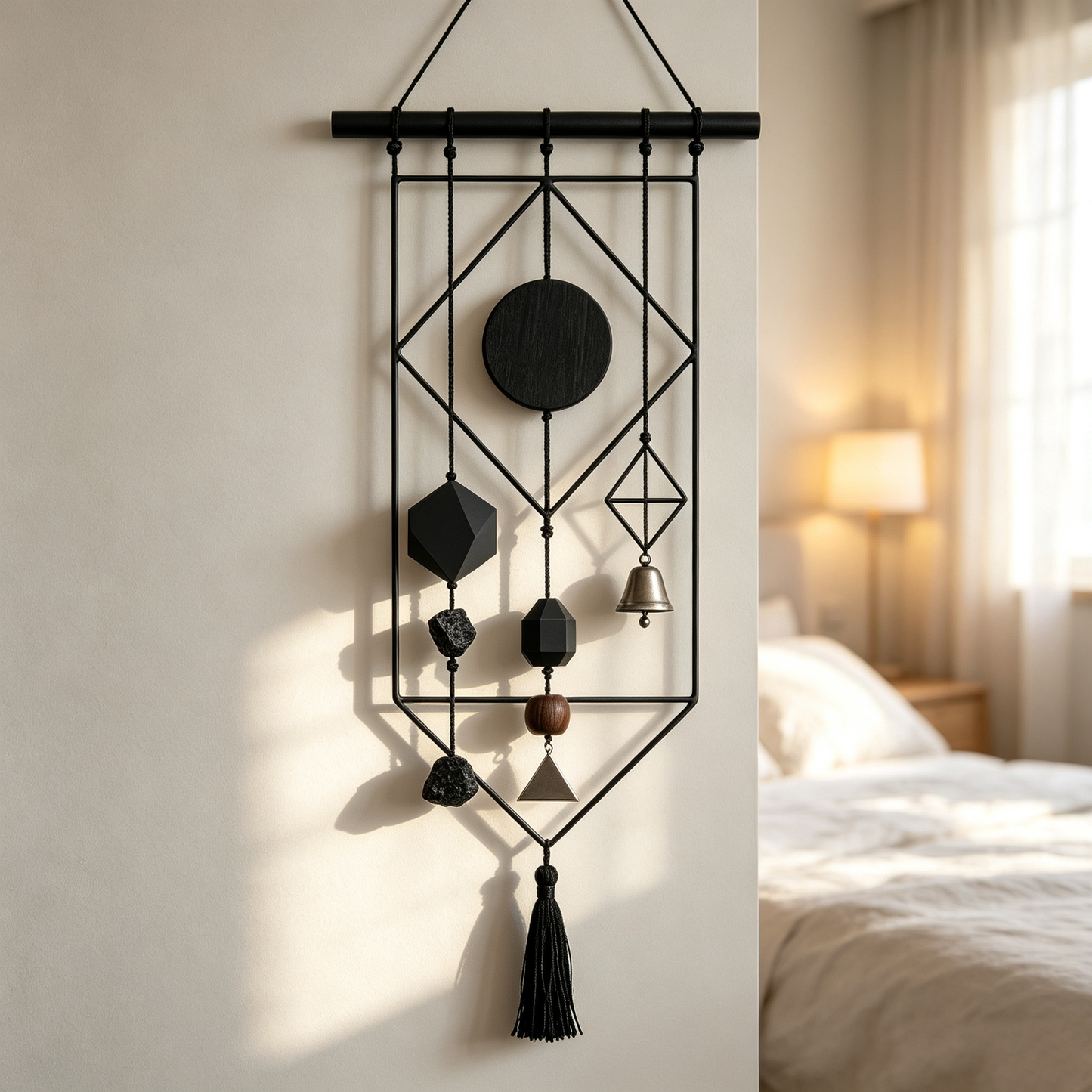 Black Geometric Metal Wall Hanging