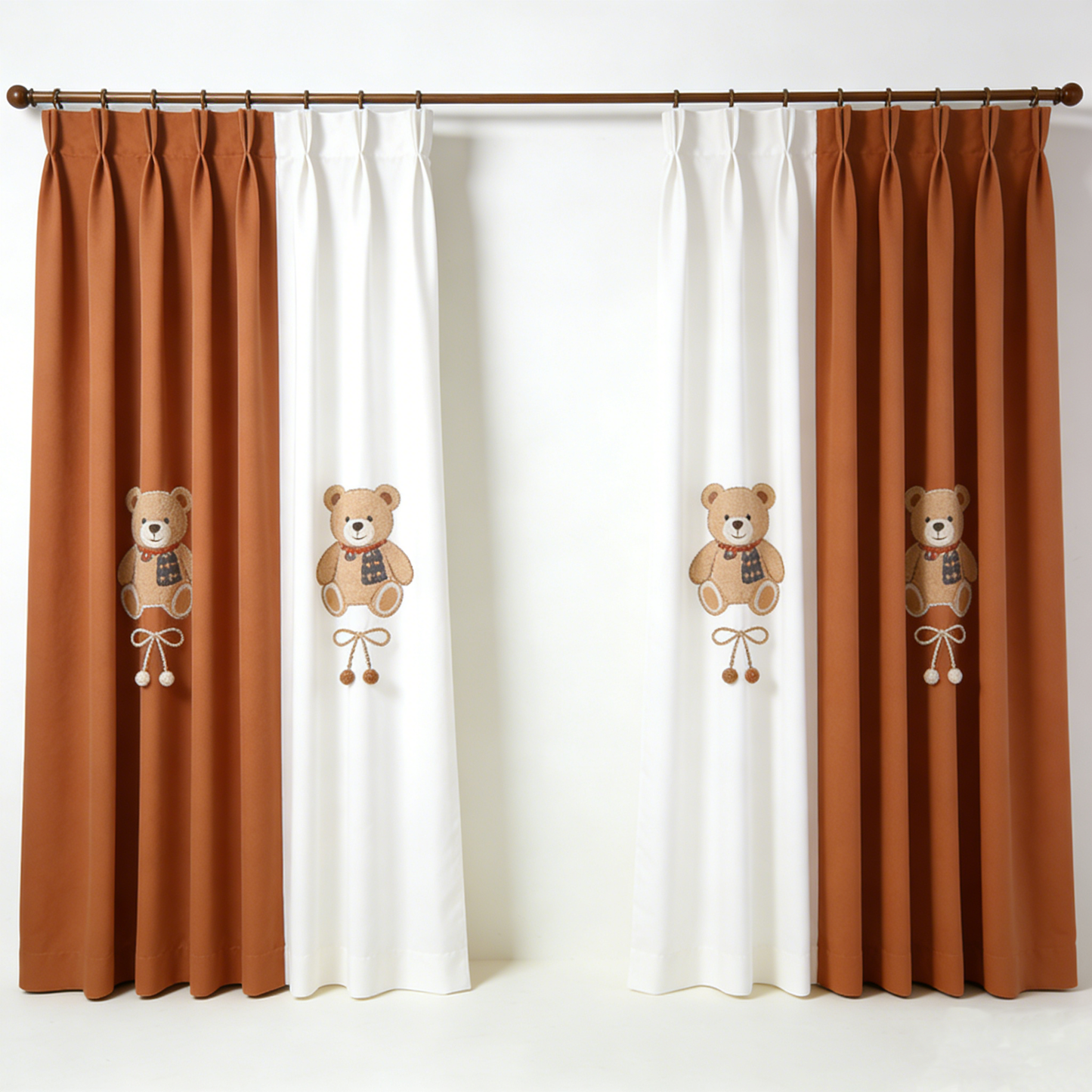 Bear Embroidery Curtain