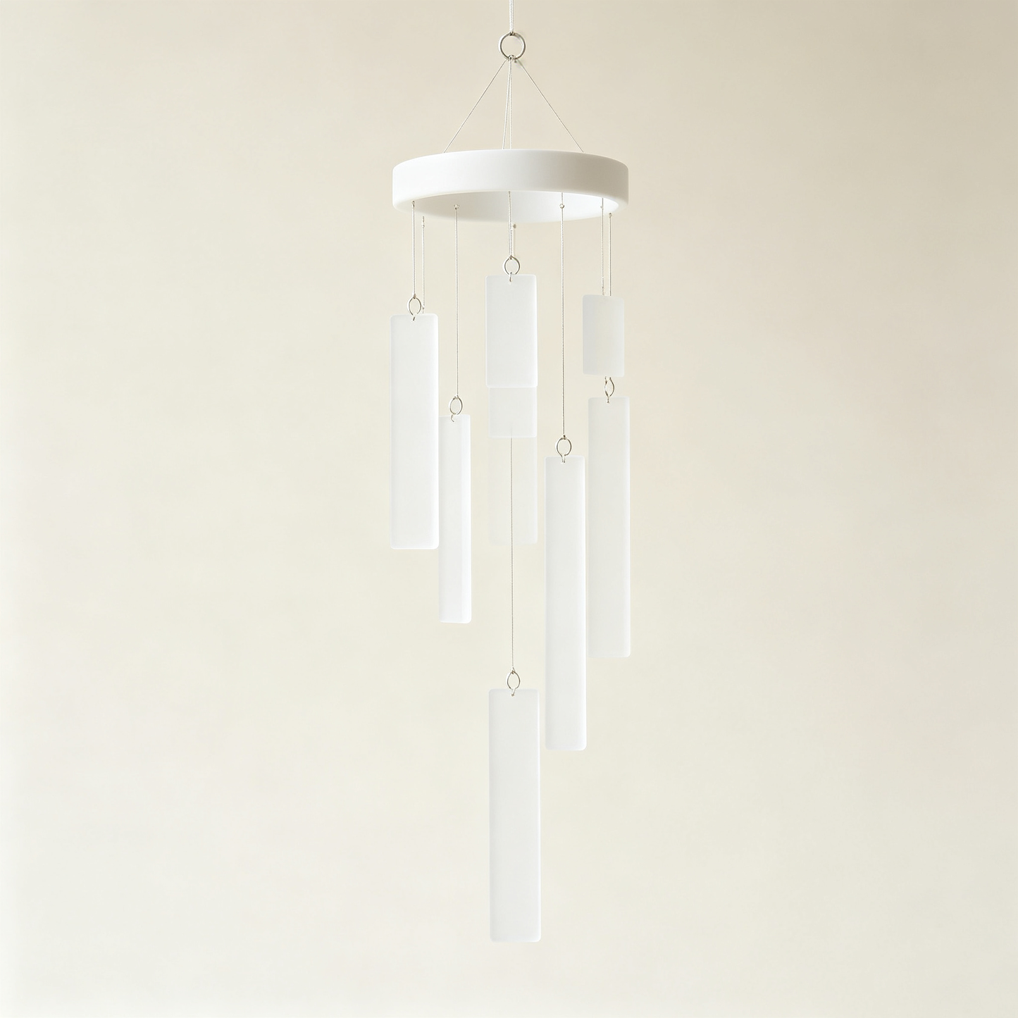 Minimal White Slat Wind Chime