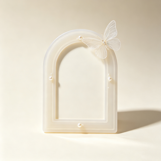 Cream Arch Pearl Butterfly Acrylic Photo Frame