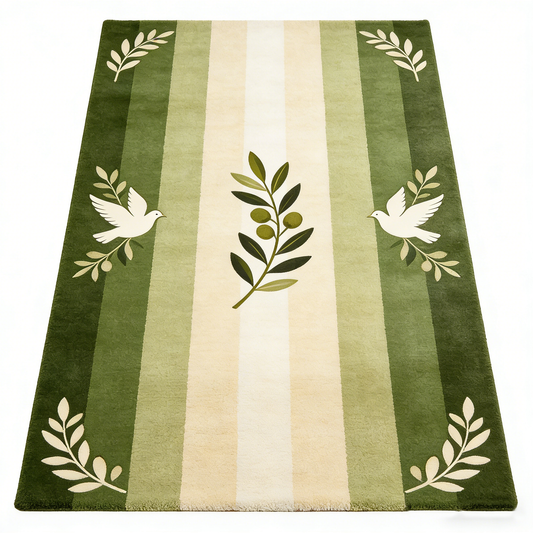 Olive Dove Striped Area Rug