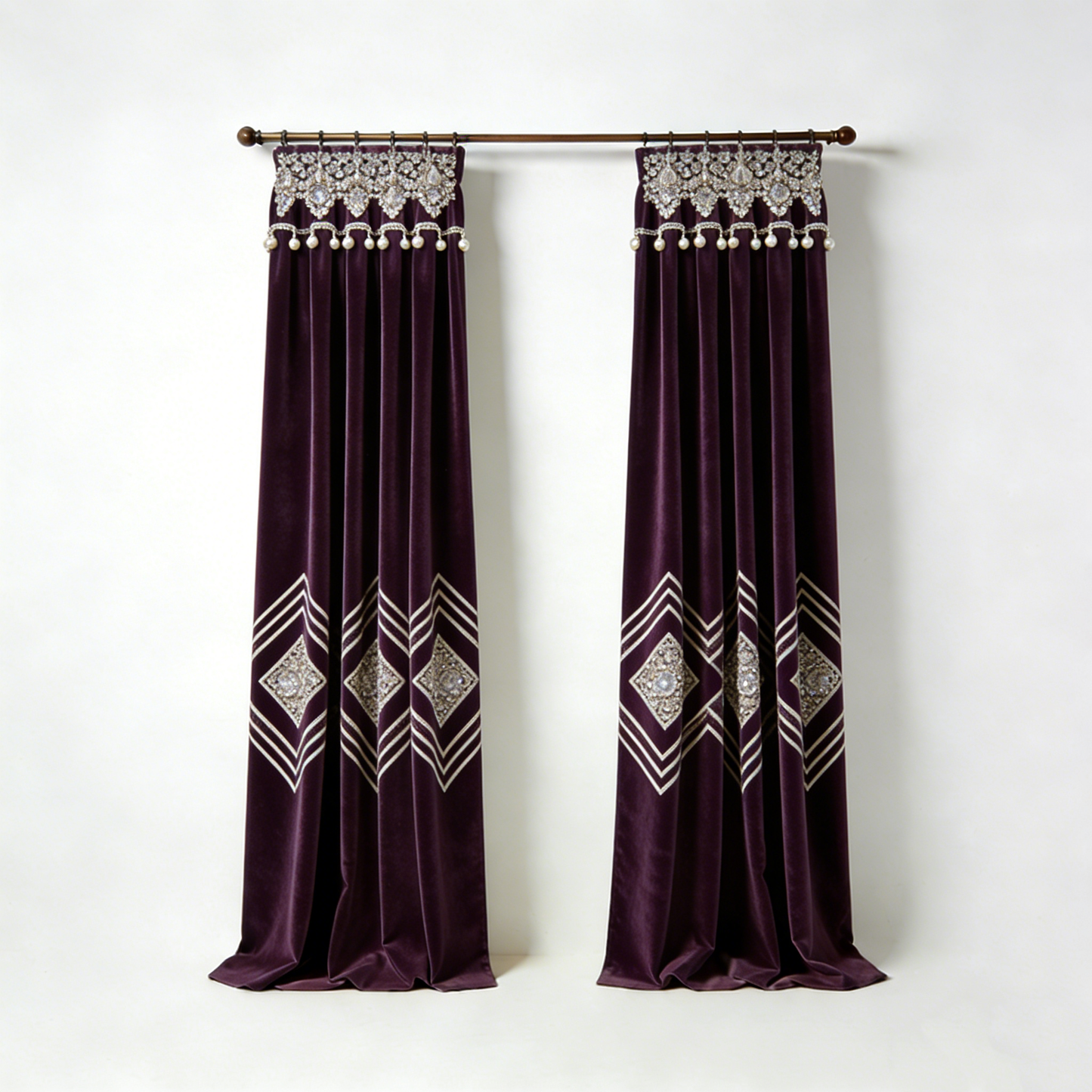 Purple Velvet Diamond Curtain
