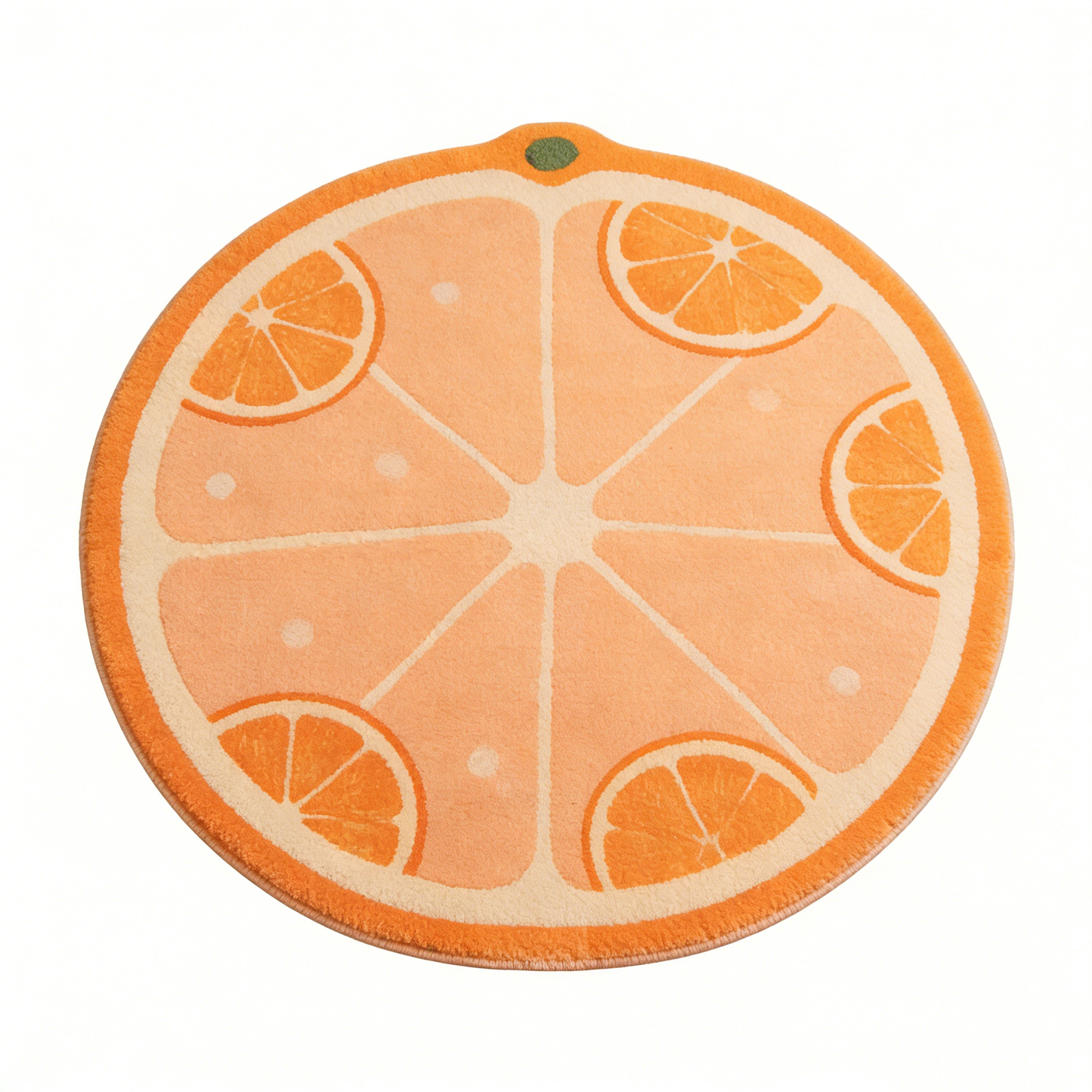 Round Orange Slice Fruit Rug
