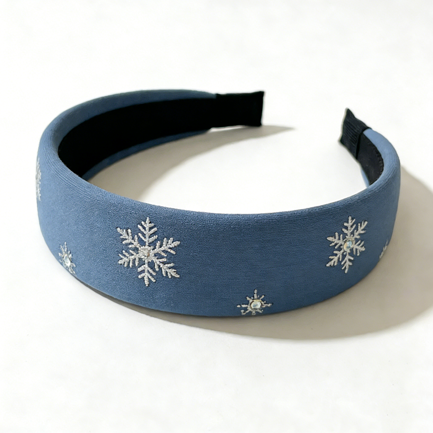 Blue Snowflake Velvet Headband