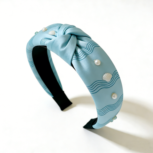 Light Blue Seashell Headband