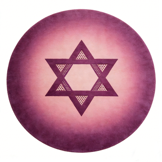 Purple Gradient Hexagram Round Rug
