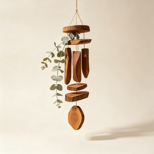Natural Wood Eucalyptus Wind Chime