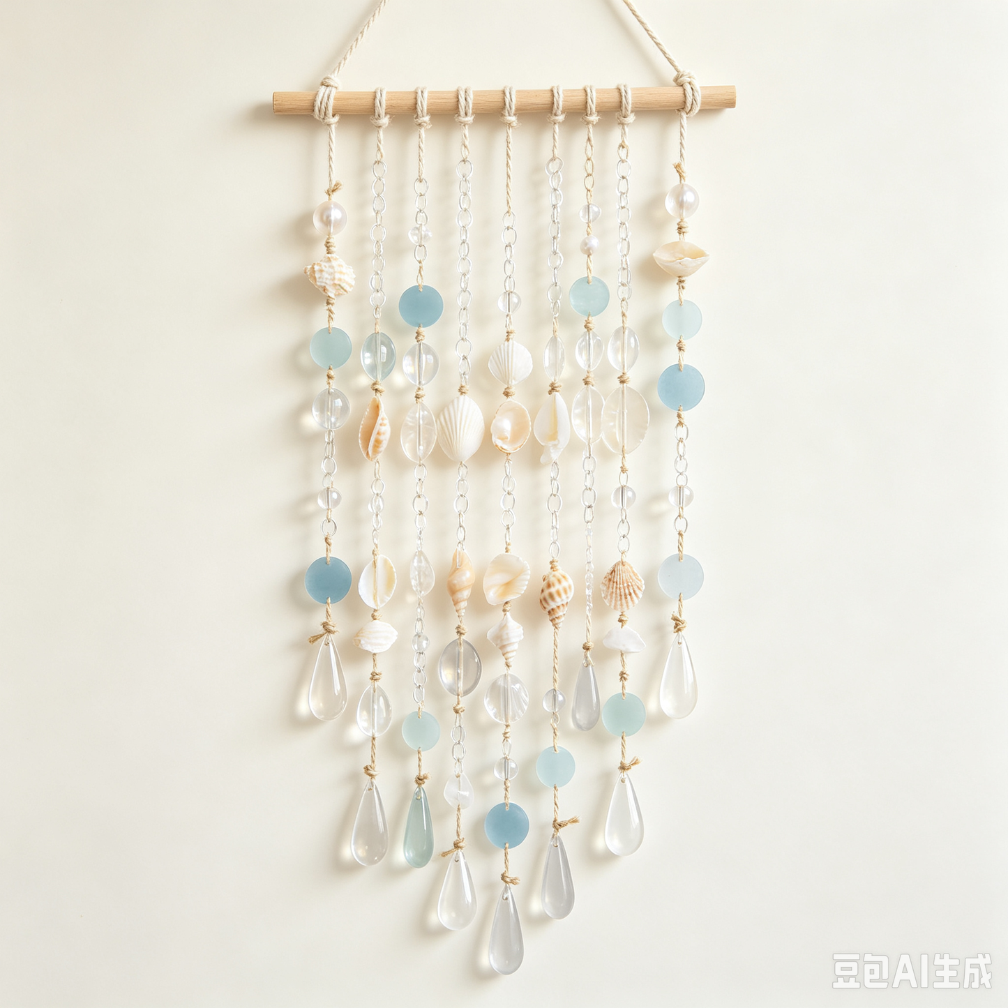 Ocean Blue Shell Crystal Wall Hanging