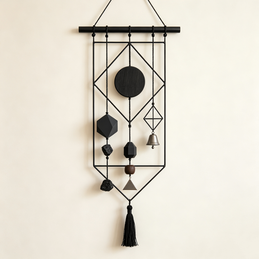 Black Geometric Metal Wall Hanging