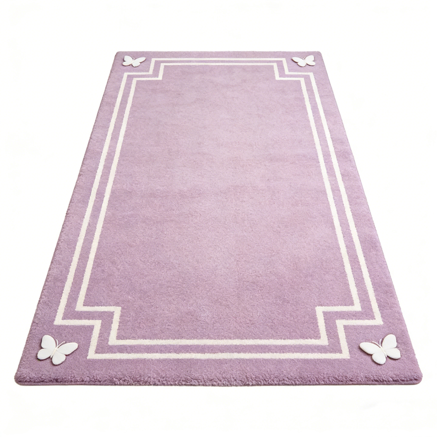 Lavender Butterfly Border Rug