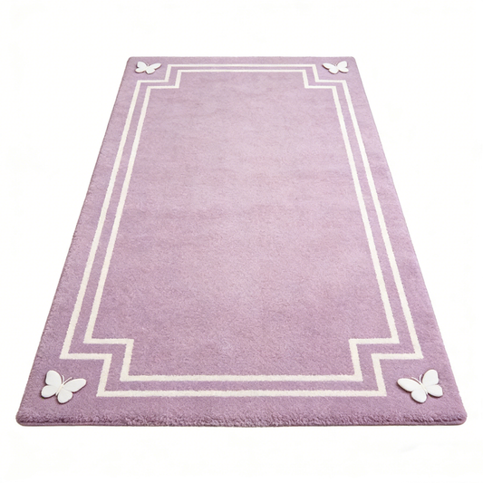 Lavender Butterfly Border Rug
