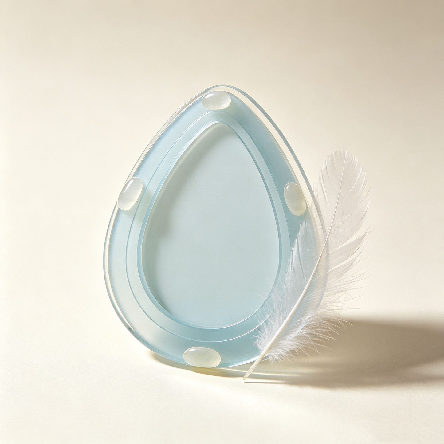 Light Blue Teardrop Acrylic Jade Photo Frame